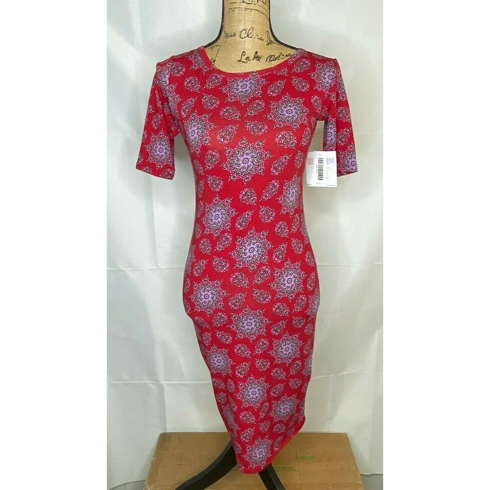 Lularoe Julia Dress XXS 2XS Women's Multi‎ color Stretch Knee length (1006)